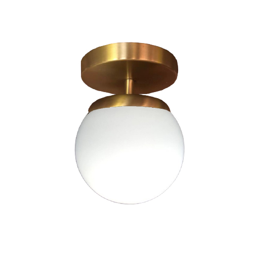 Plafón dorado globo 10x18cm opal